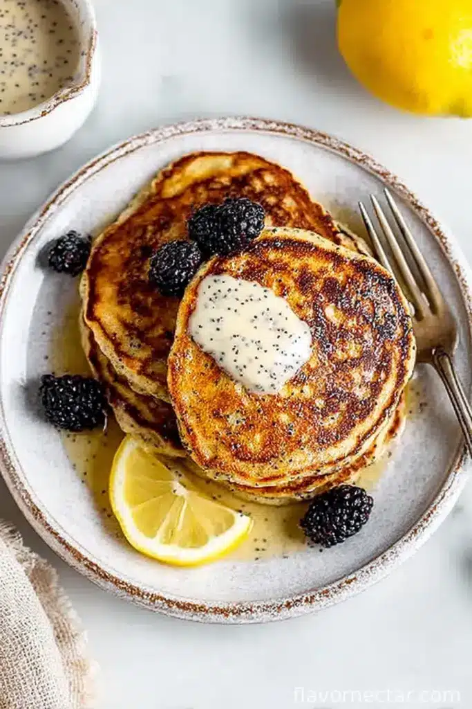 Lemon Pancakes With Poppy Seeds