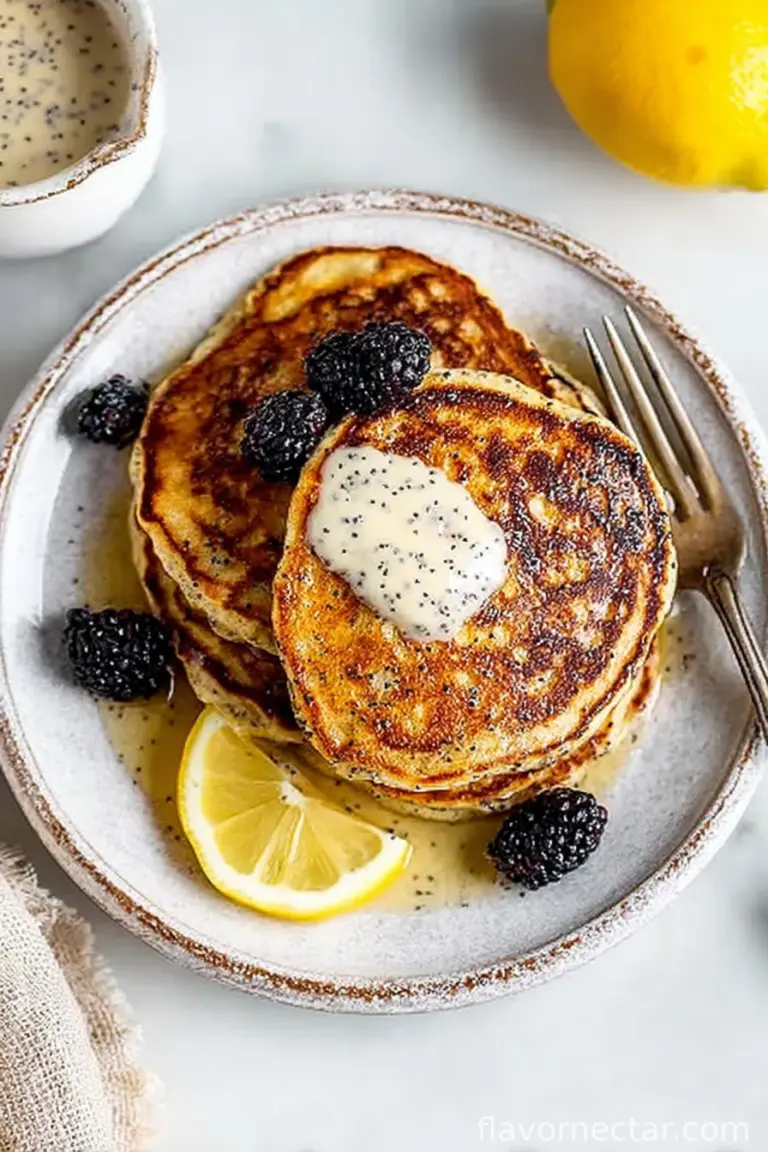 Lemon Pancakes With Poppy Seeds