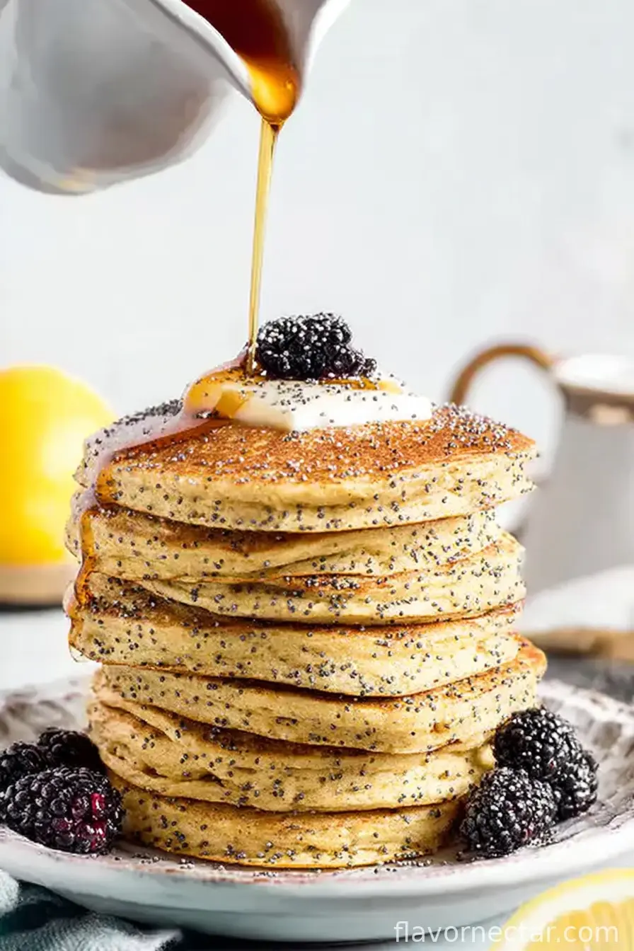 Lemon Pancakes With Poppy Seeds