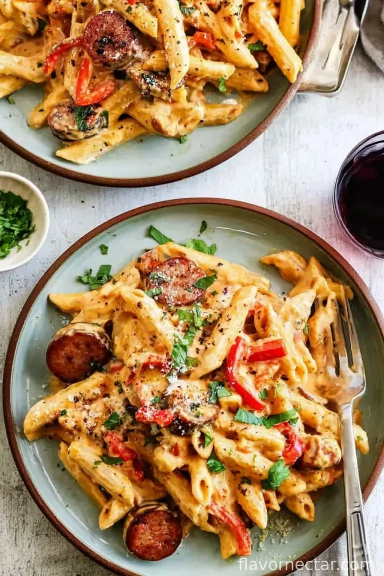 One Pot Creamy Cajun Sausage Pasta