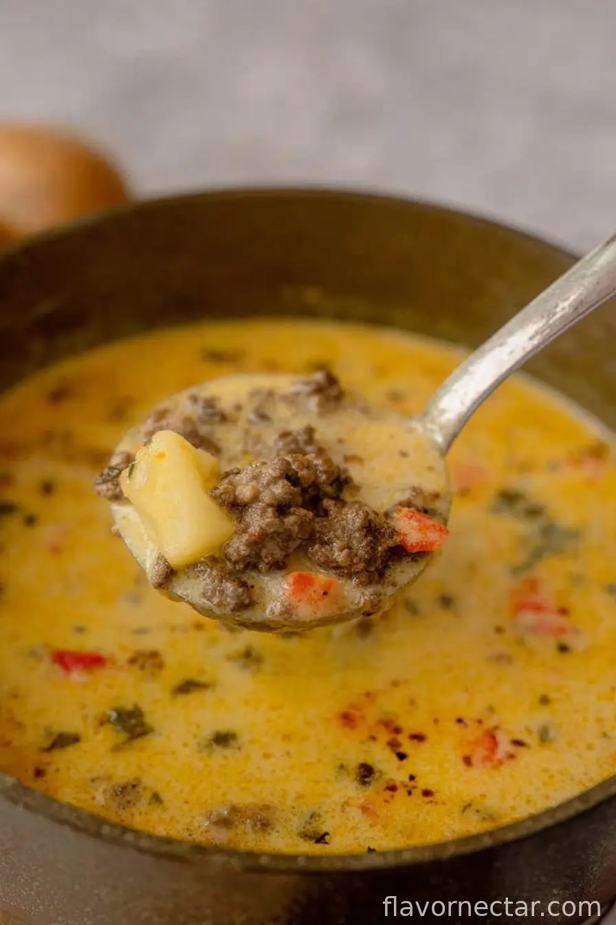 Our Favorite Cheeseburger Soup