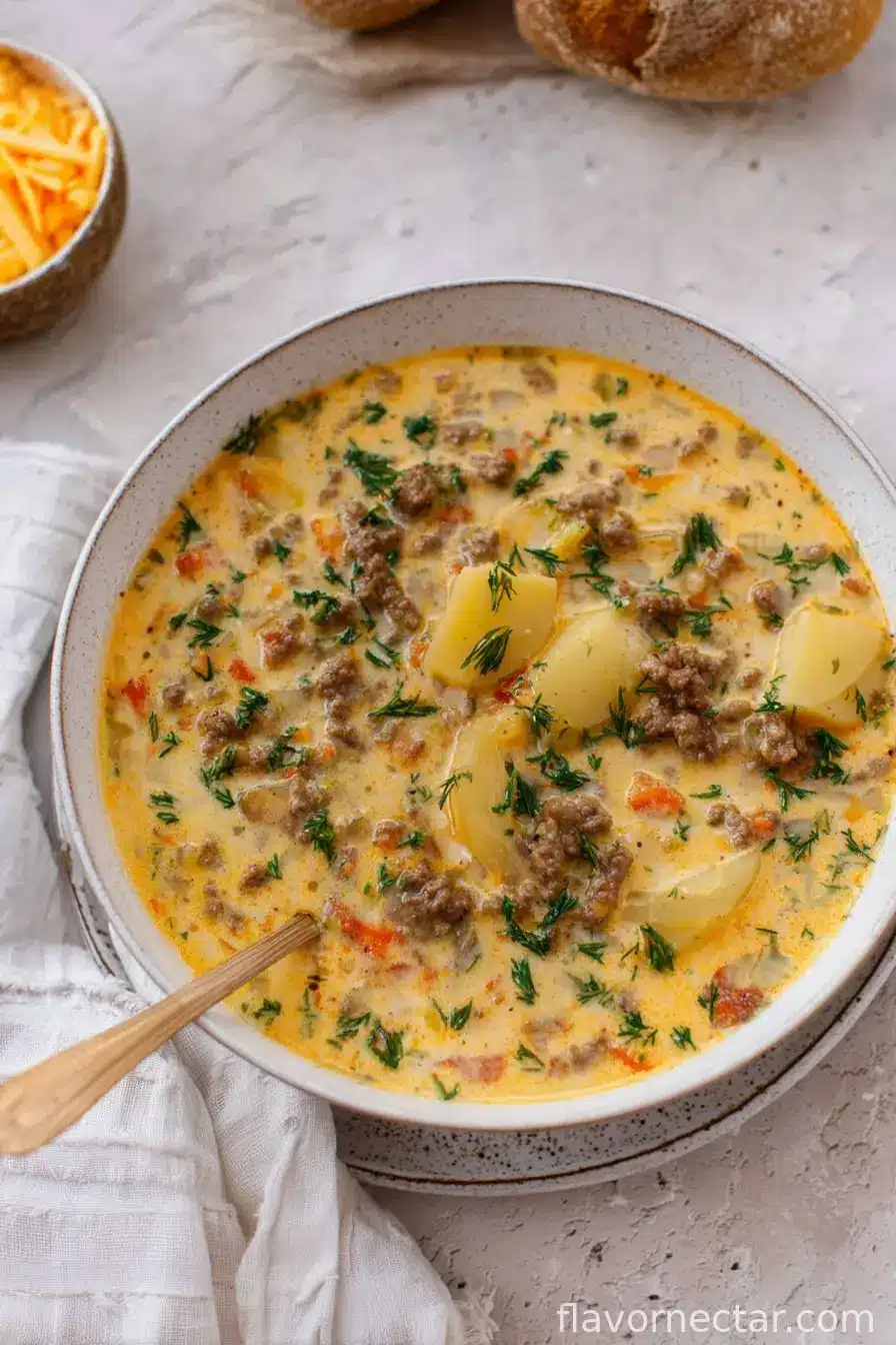 Our Favorite Cheeseburger Soup