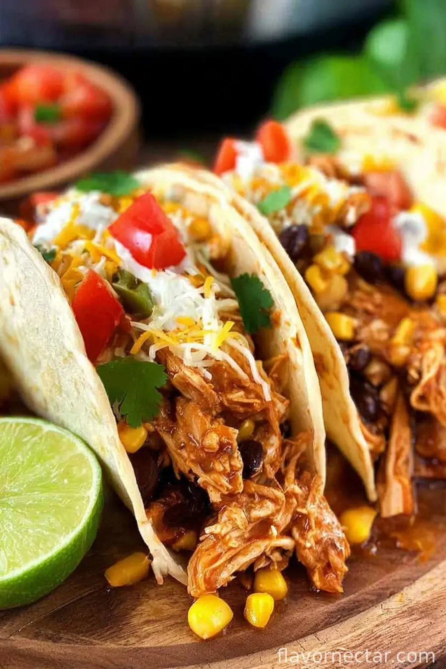 Southwestern Crockpot Chicken Tacos