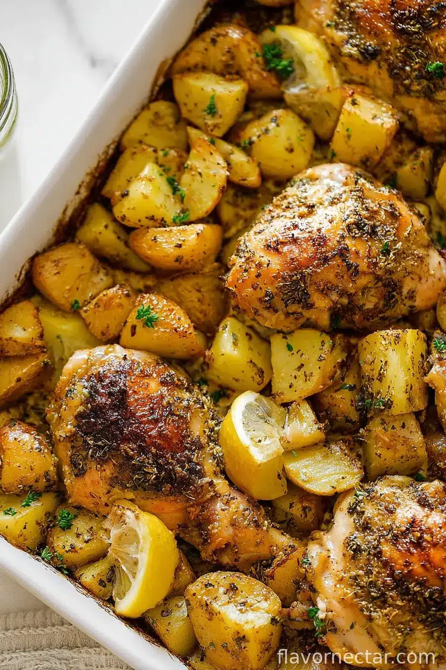 Baked Chicken and Potatoes (One Pan Recipe)