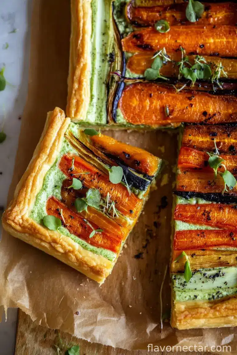 Carrot Tart with Green Goddess Ricotta