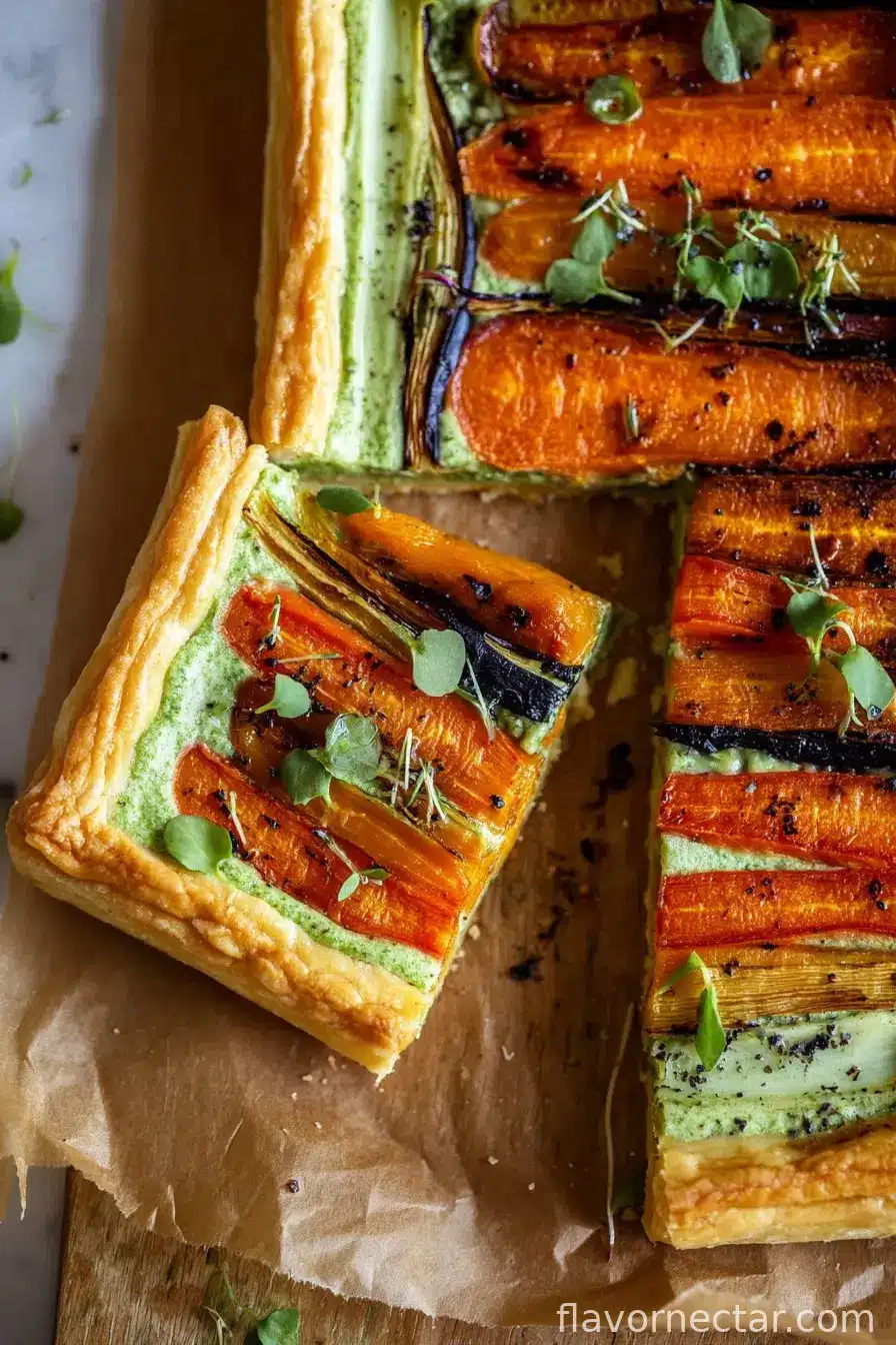 Carrot Tart with Green Goddess Ricotta