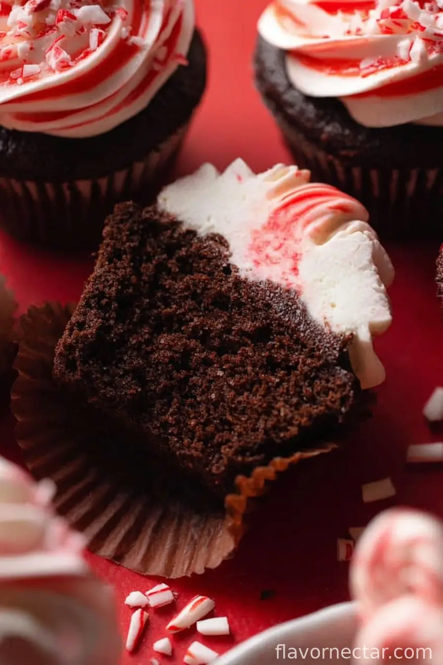 Chocolate Peppermint Cupcakes with Swirled Frosting