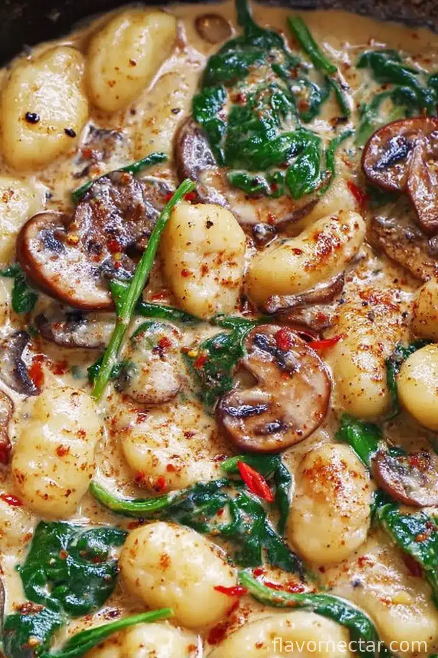 Creamy Spinach and Mushroom Gnocchi