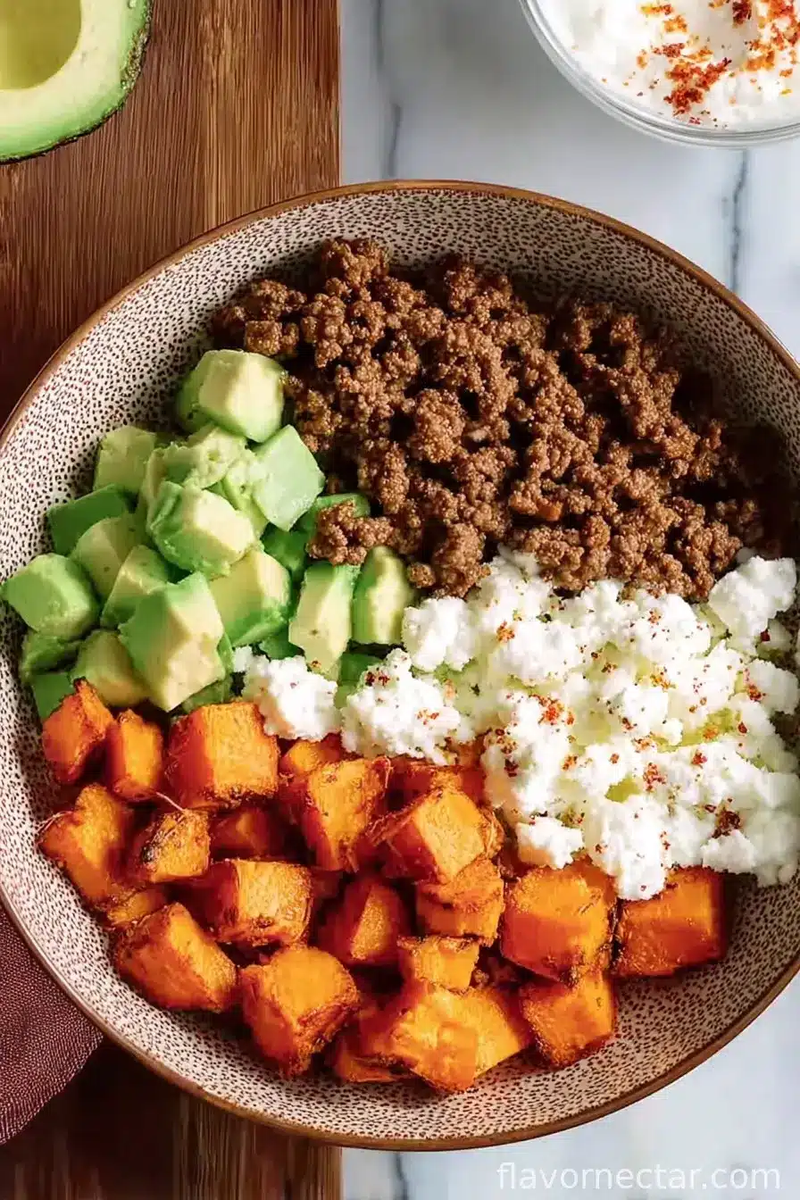 Gluten-Free High Protein Cottage Cheese Ground Beef Bowl