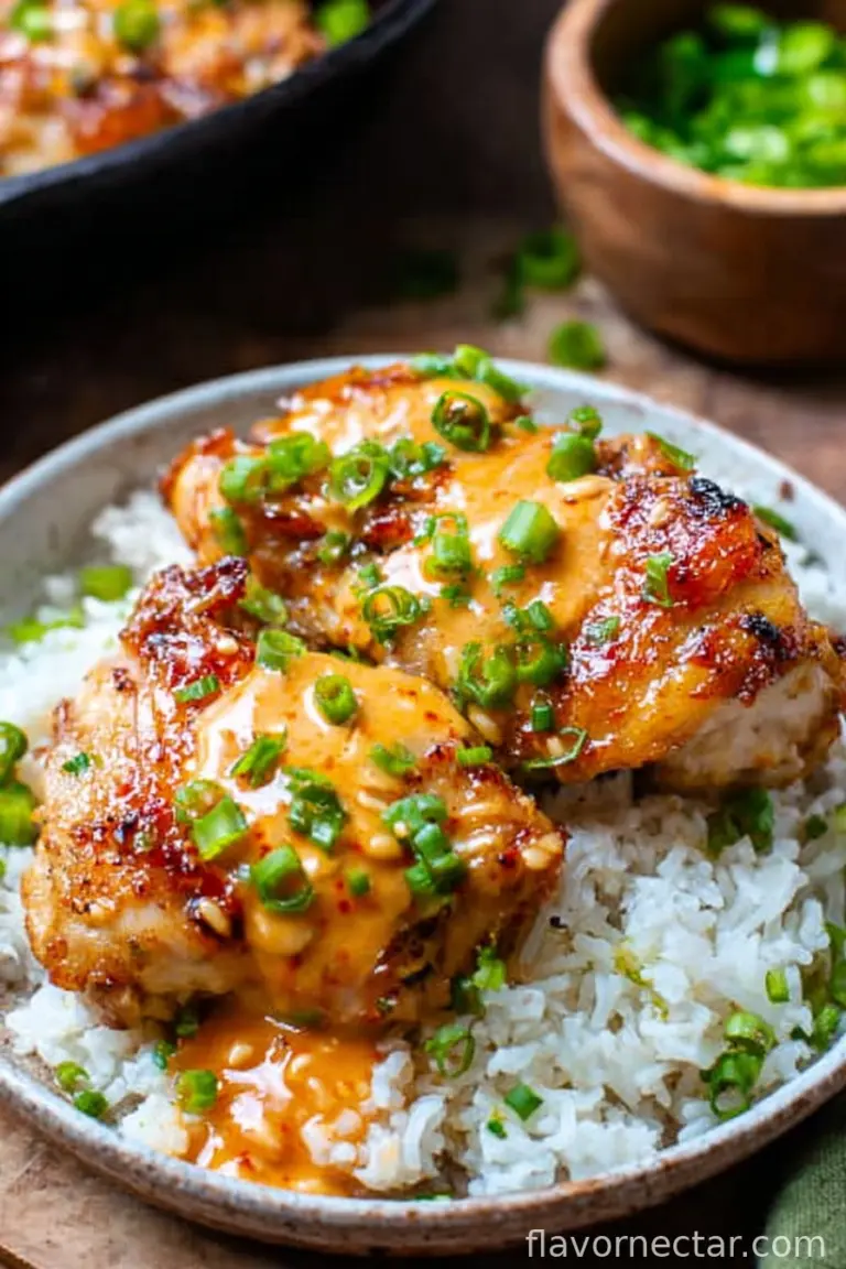 Skillet Bang Bang Chicken Thighs
