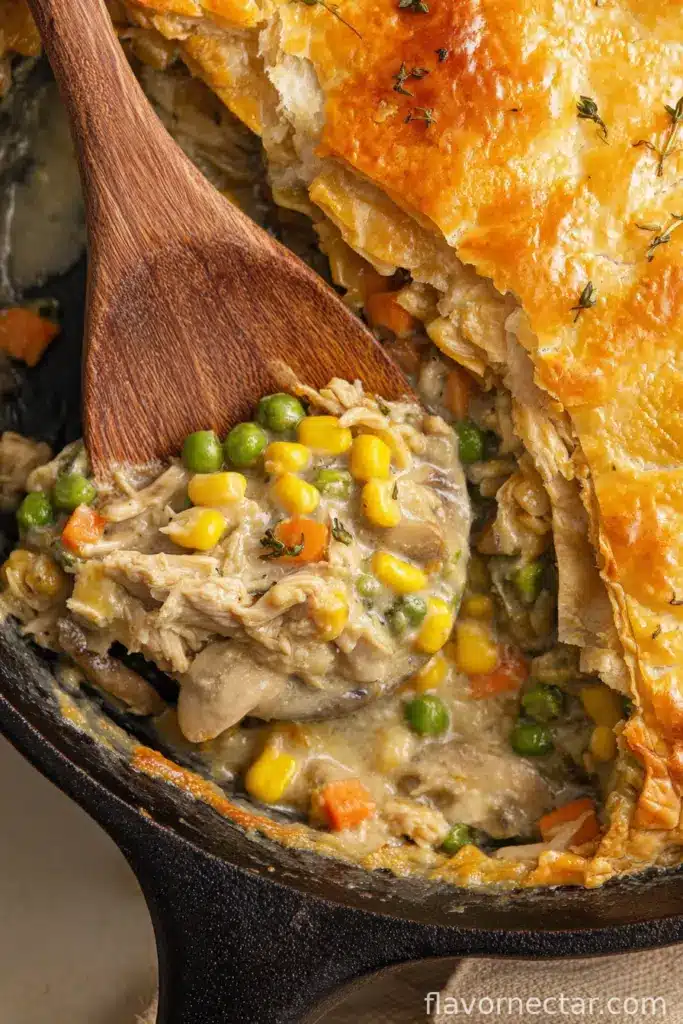 Skillet Chicken Pot Pie with Puff Pastry