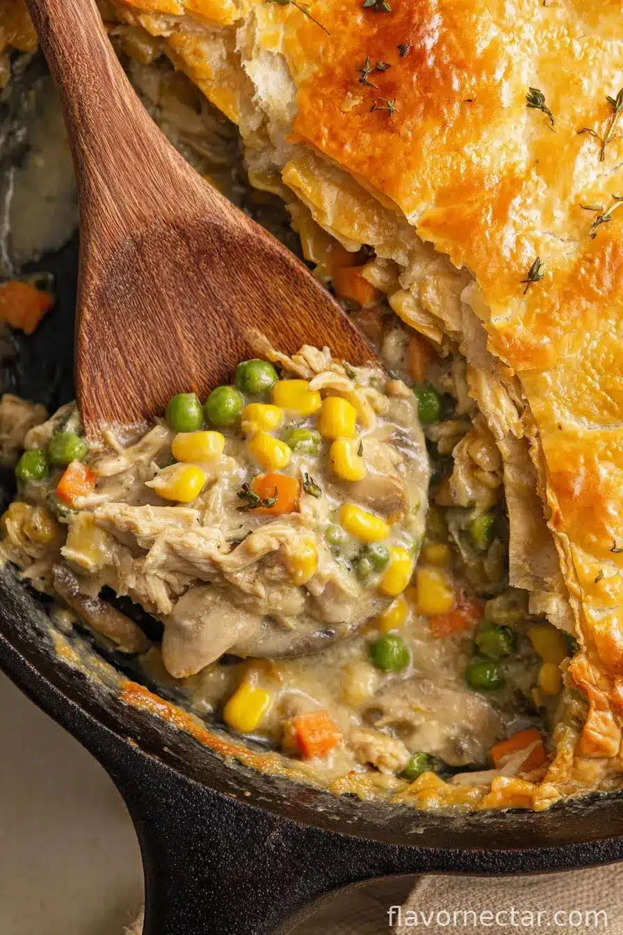 Skillet Chicken Pot Pie with Puff Pastry