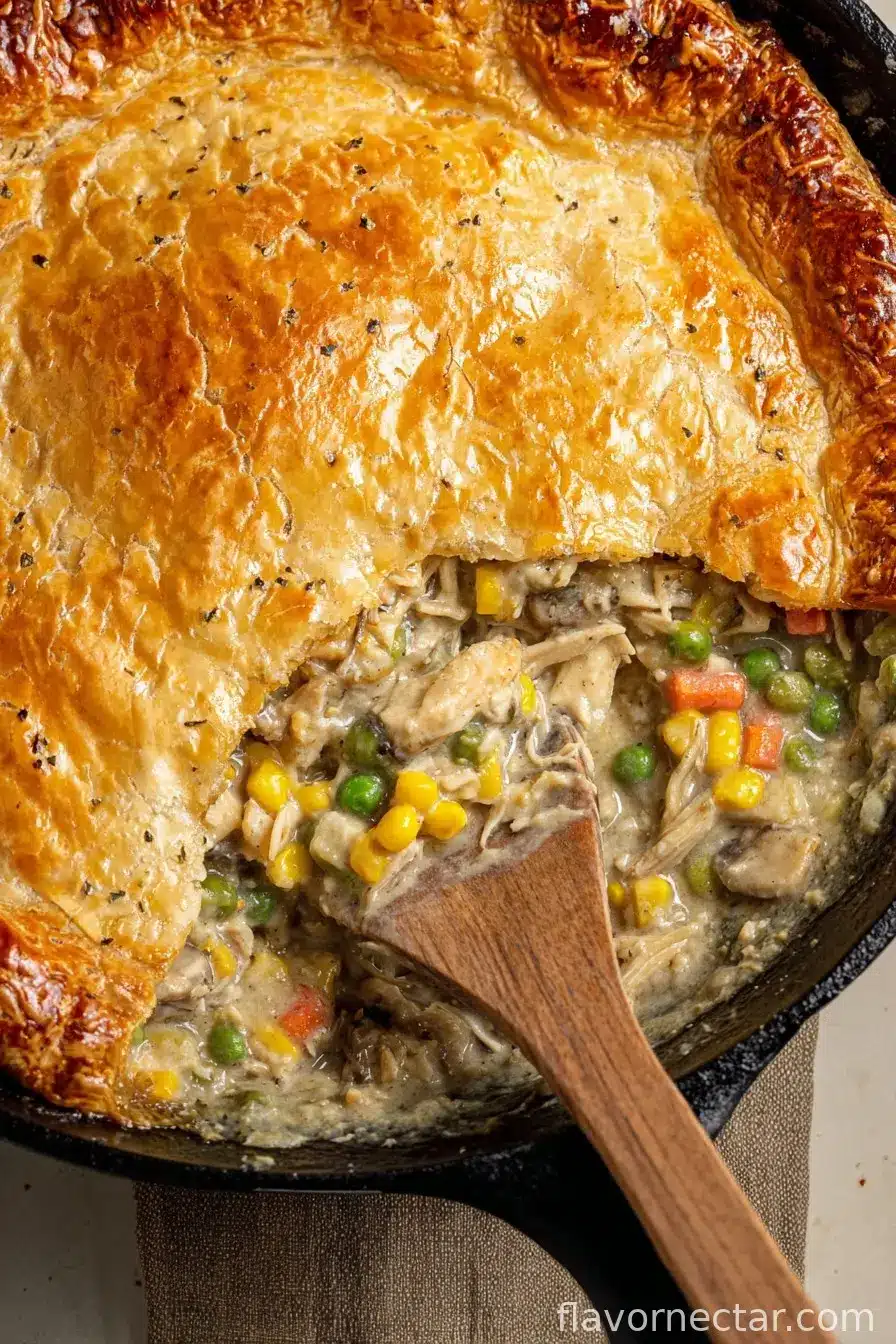 Skillet Chicken Pot Pie with Puff Pastry