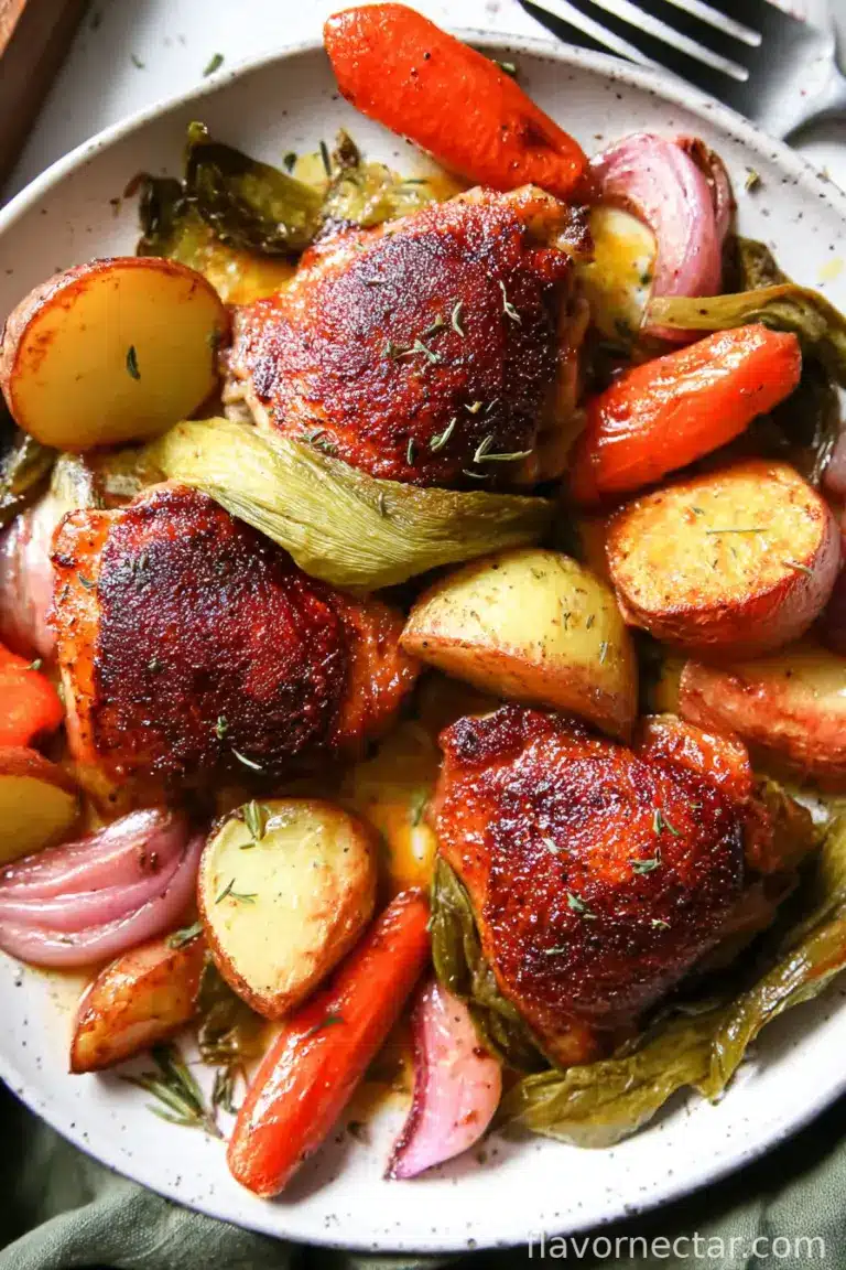 Crispy Roasted (Bone-In) Chicken Thighs With Veggies