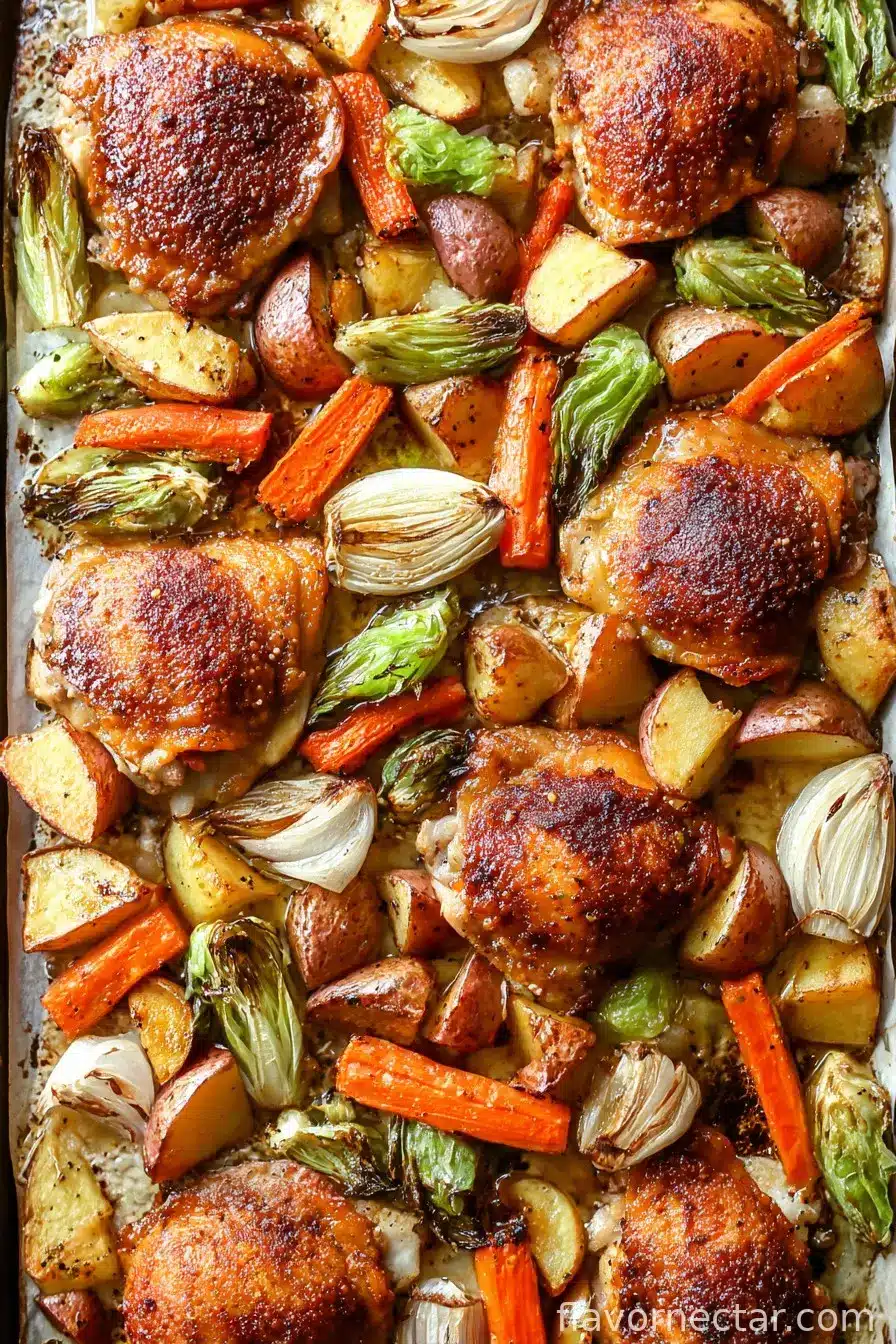 Crispy Roasted (Bone-In) Chicken Thighs With Veggies