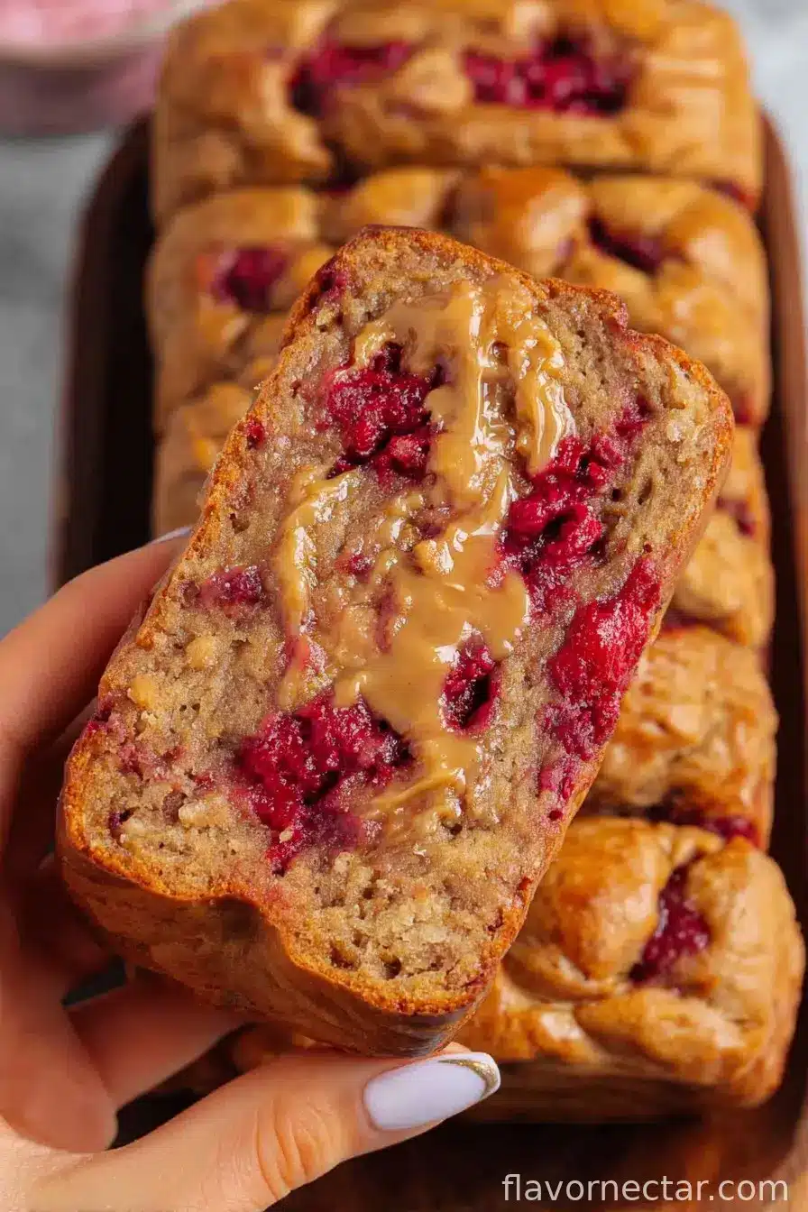 Healthy Peanut Butter and Jelly Banana Bread