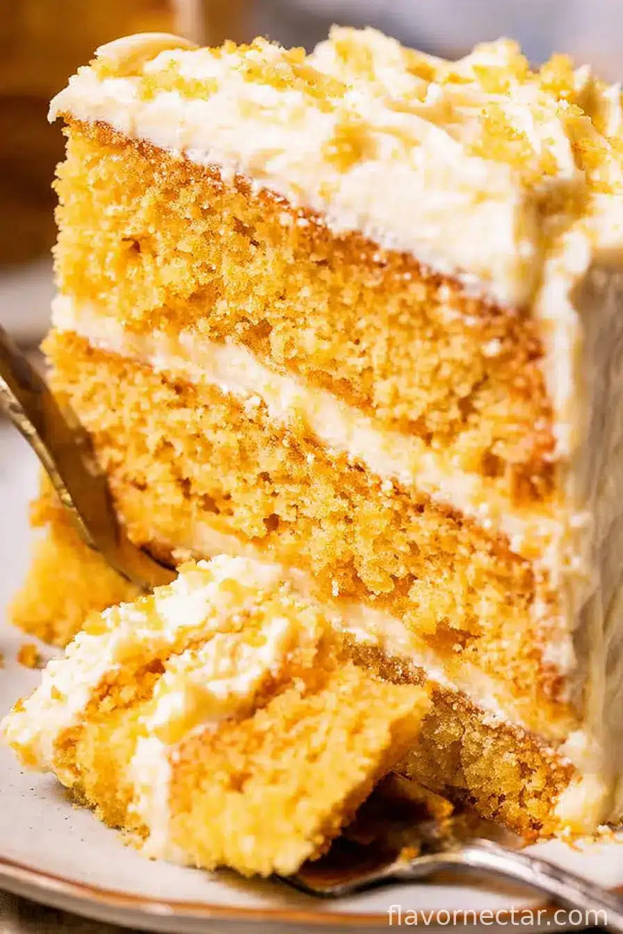 Layered Cornbread Cake with Whipped Honey Butter Frosting