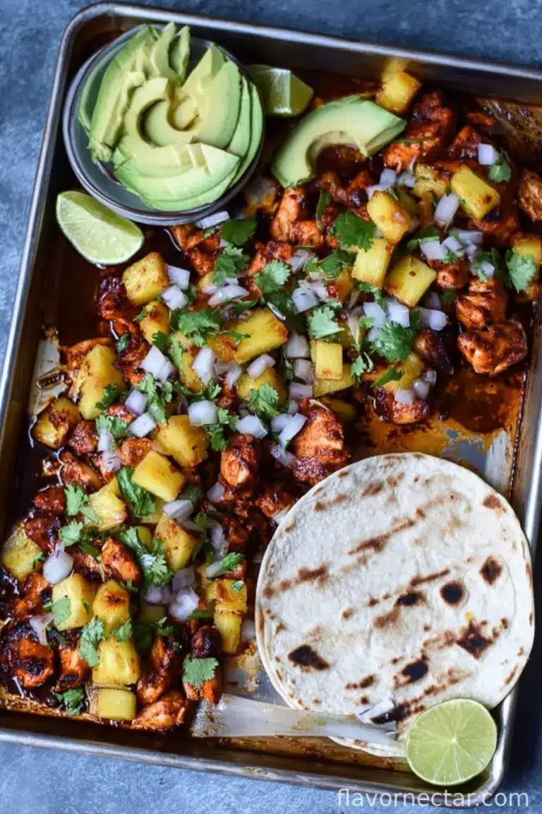 One Pan Chicken and Pineapple Tacos