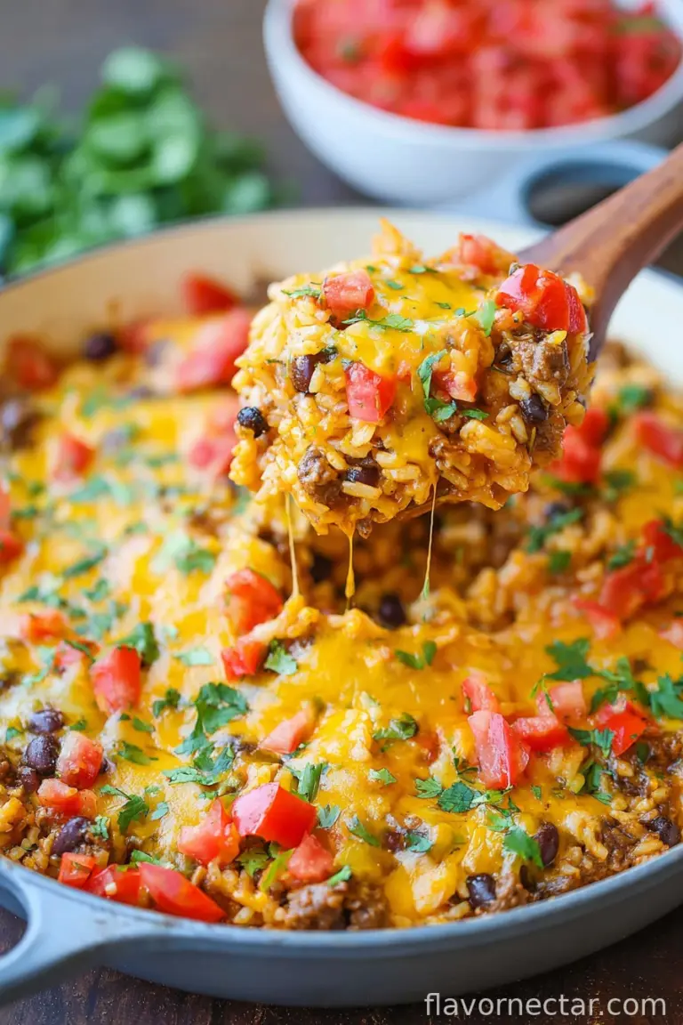 One Pot Mexican Beef and Rice Casserole