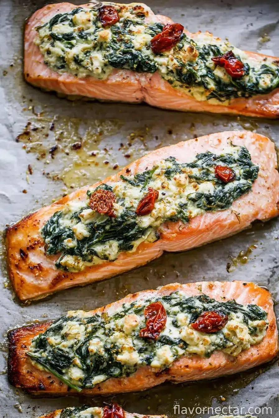 Stuffed Salmon With Spinach & Feta