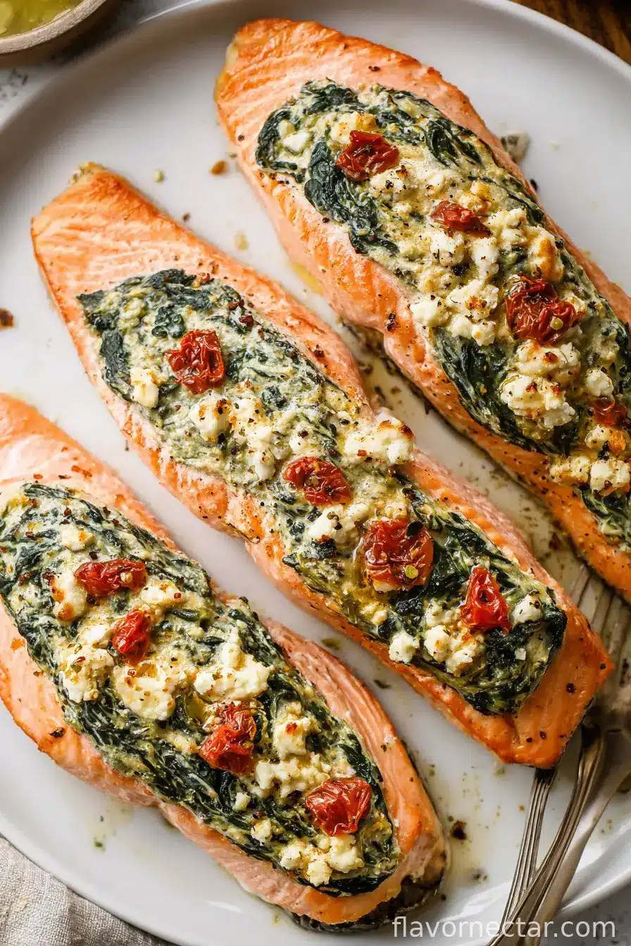 Stuffed Salmon With Spinach & Feta