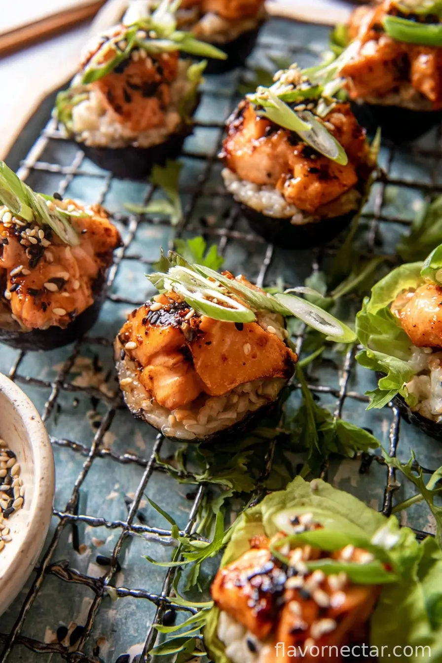 Baked Chipotle Salmon Sushi Cups