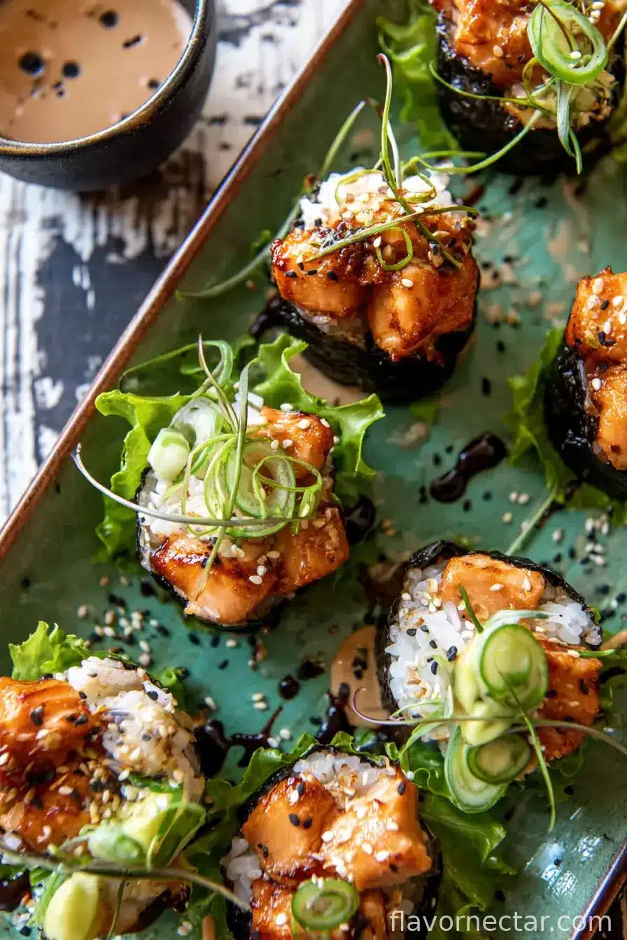 Baked Chipotle Salmon Sushi Cups