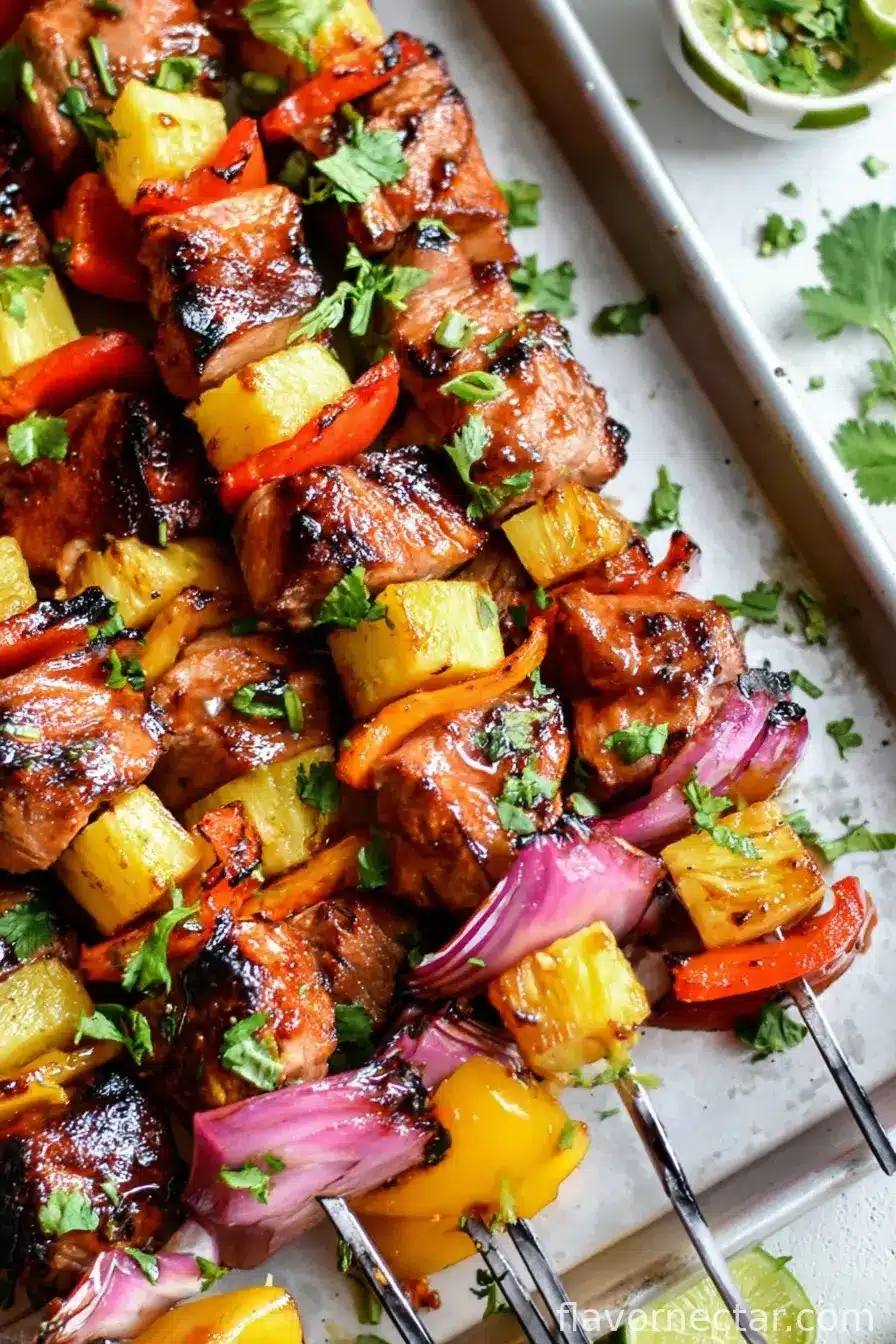 BBQ Pork Kabobs with Pineapple
