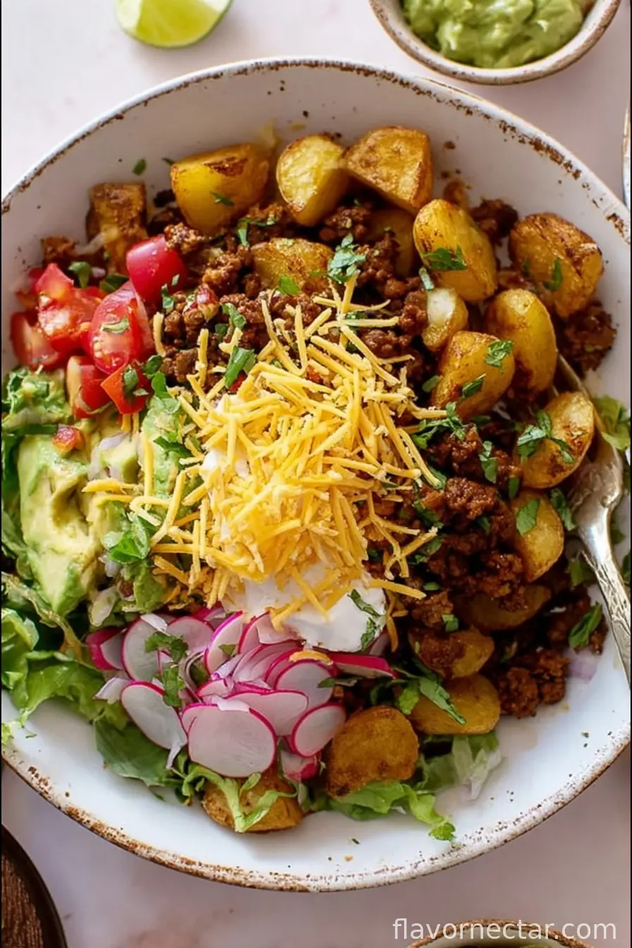 Crispy Potato Taco Bowls