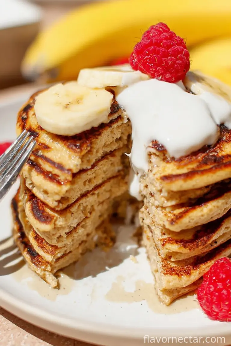Fluffy Cottage Cheese Banana Pancakes