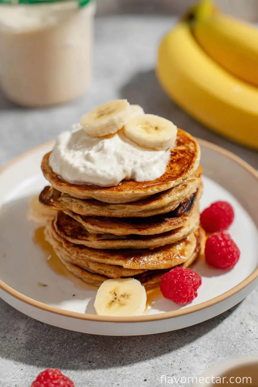 Fluffy Cottage Cheese Banana Pancakes