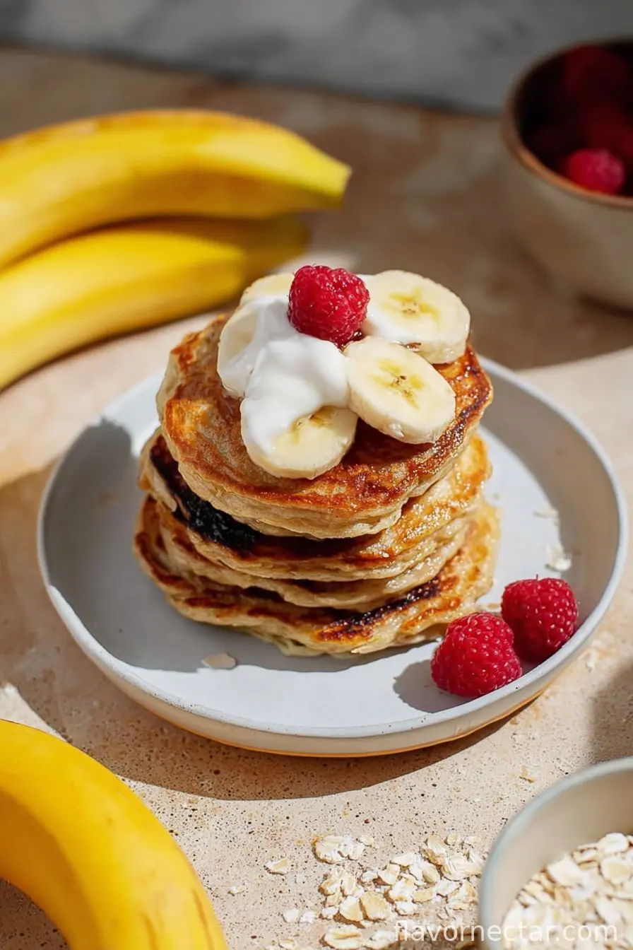Fluffy Cottage Cheese Banana Pancakes