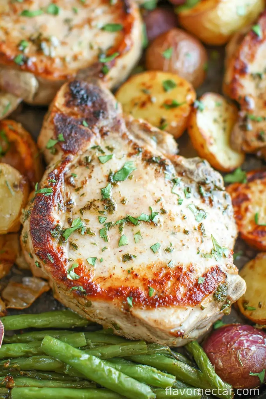 One Pan Ranch Pork Chops and Veggies