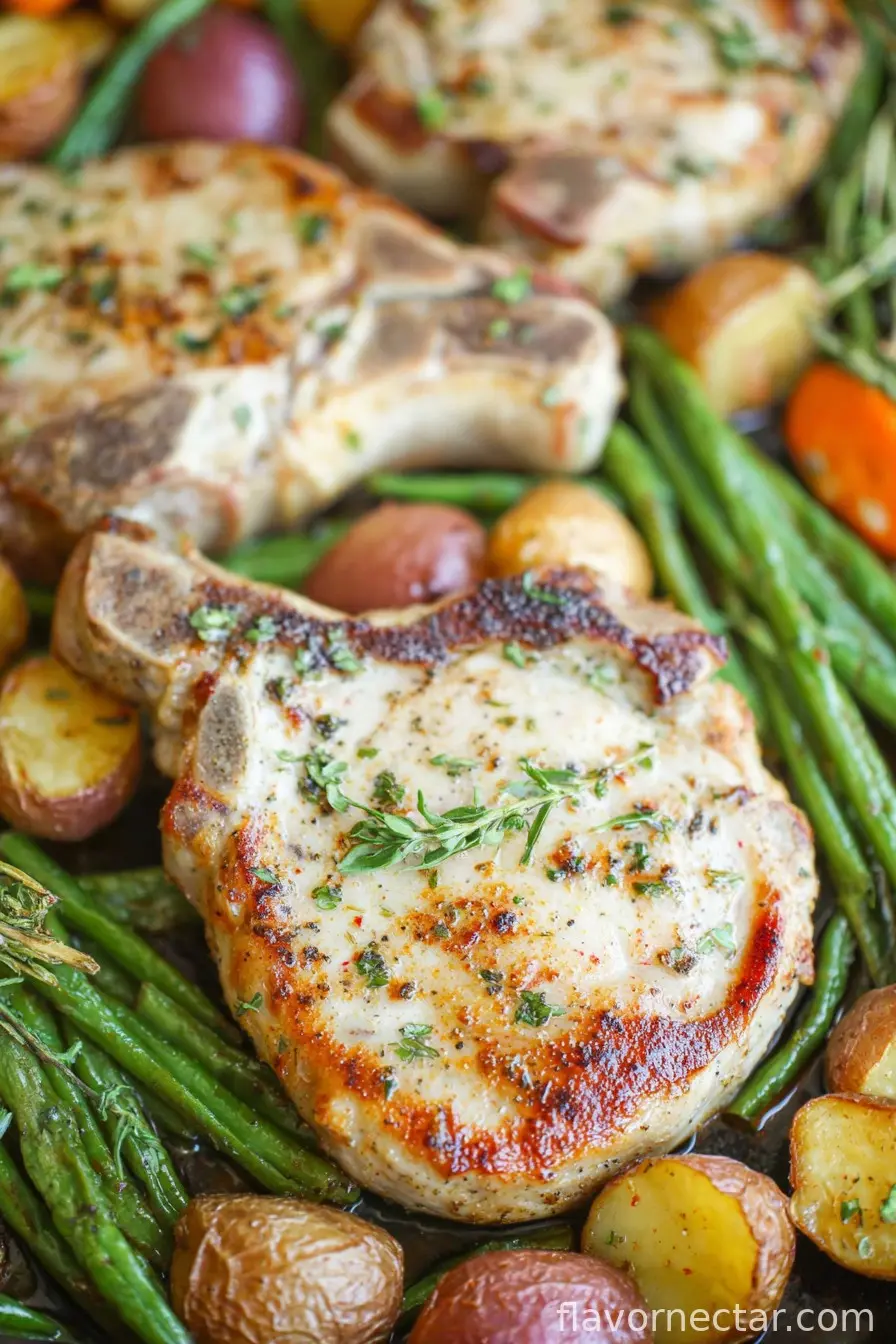 One Pan Ranch Pork Chops and Veggies