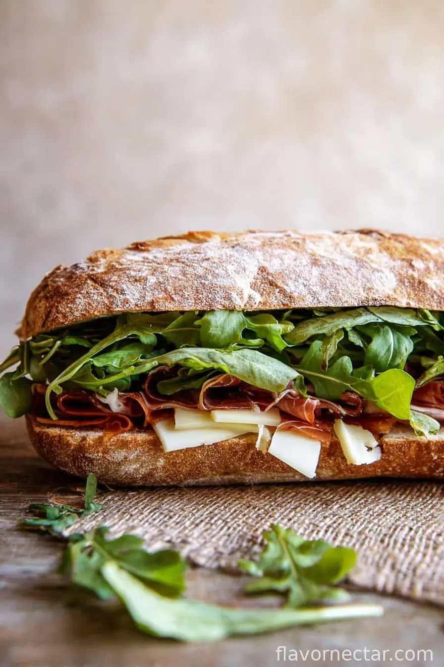 Picnic Style Brie and Prosciutto Sandwich