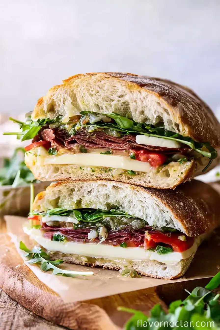 Picnic Style Brie and Prosciutto Sandwich