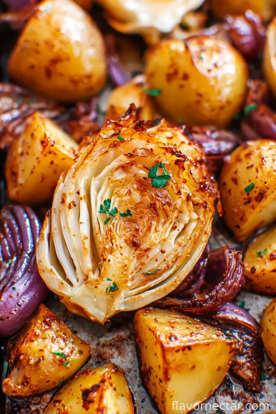 Roasted Potatoes and Cabbage