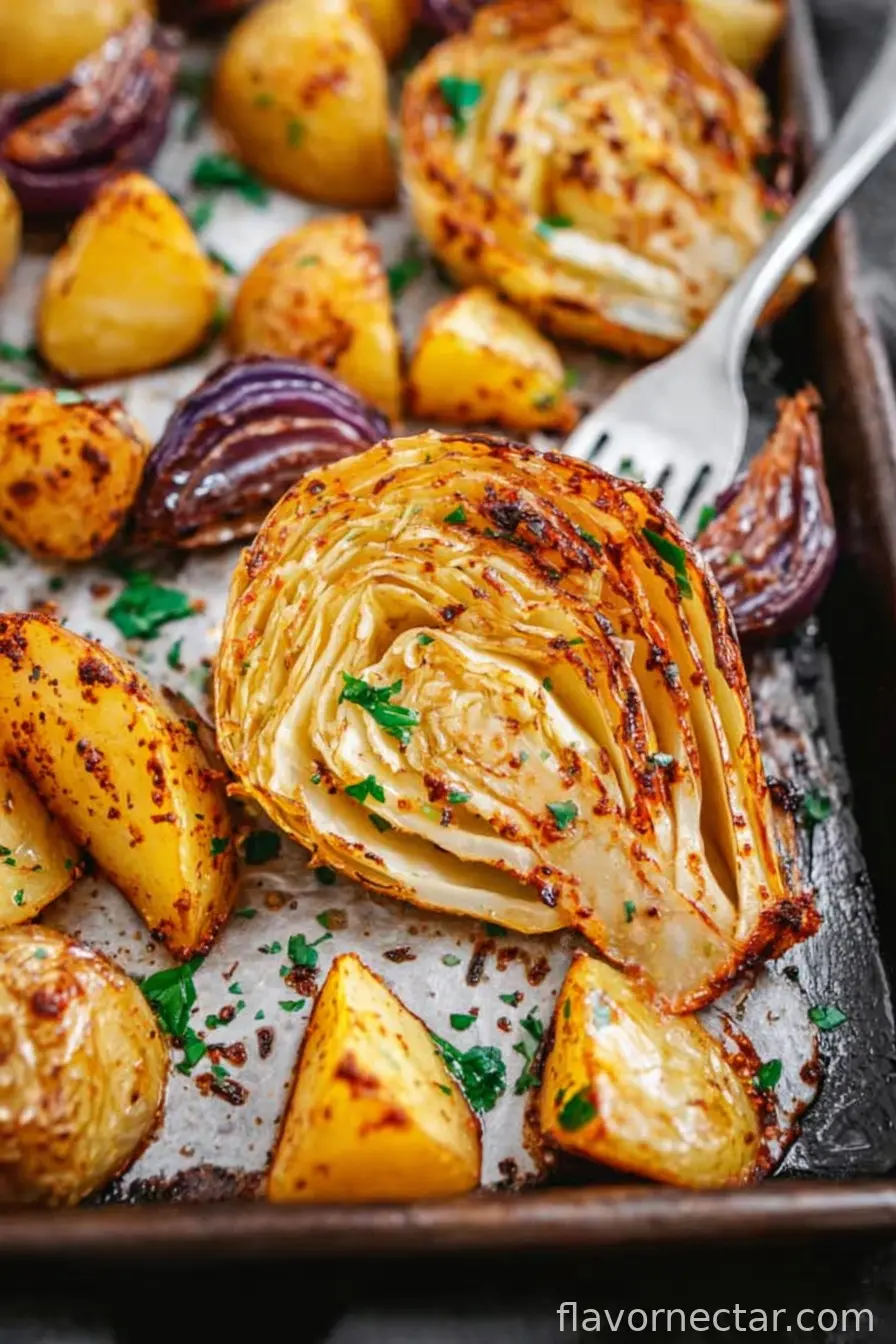 Roasted Potatoes and Cabbage
