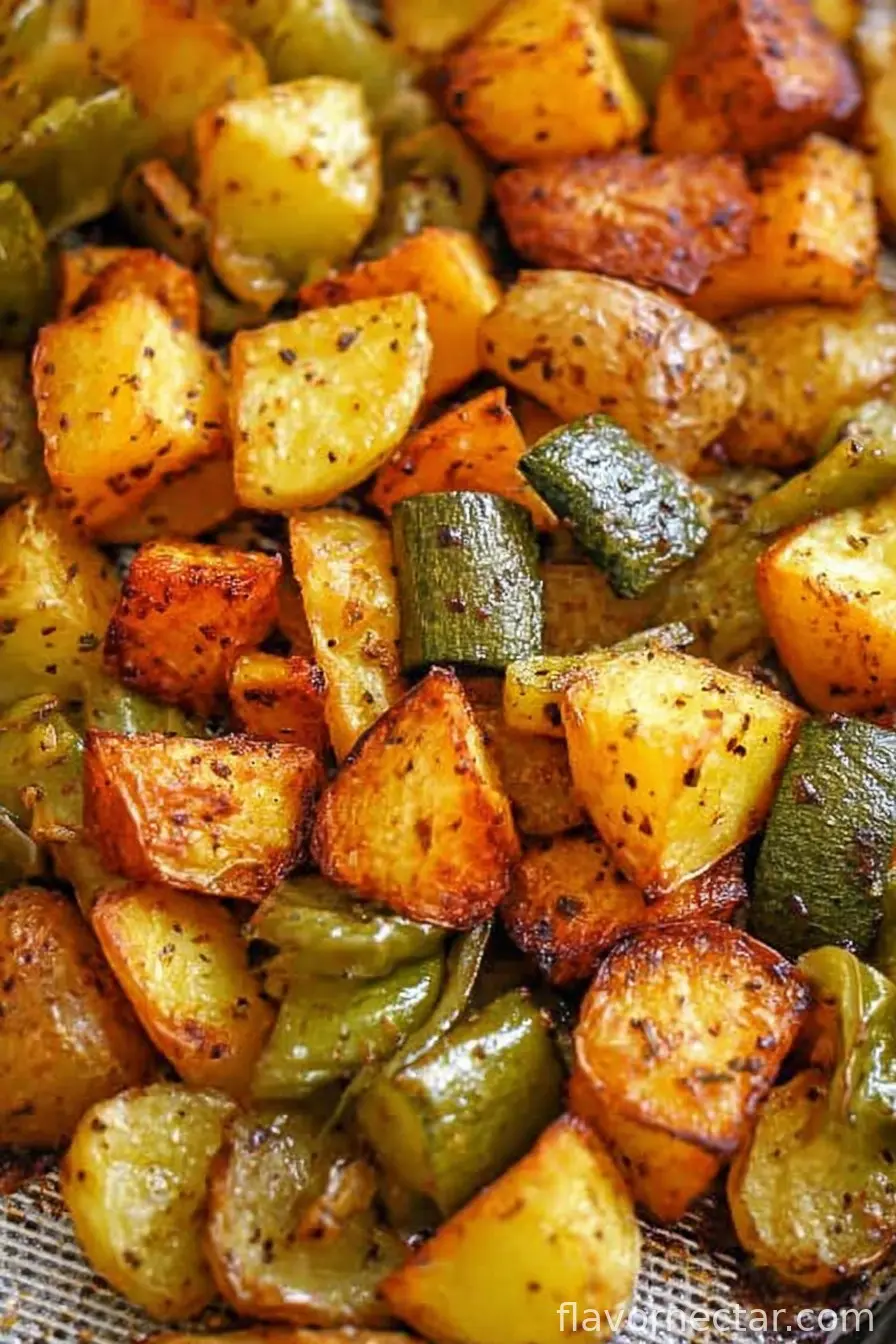 Roasted Potatoes and Zucchini