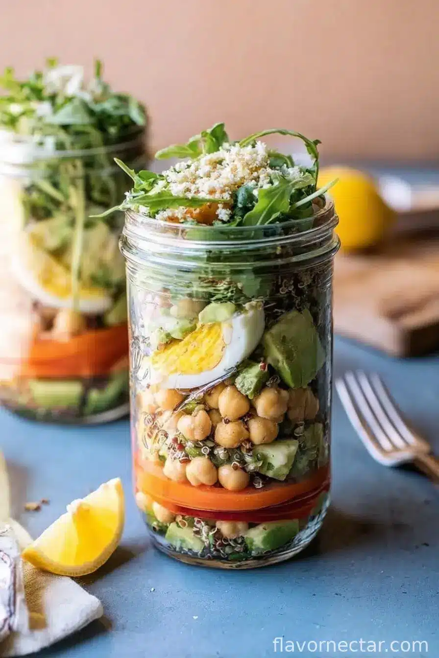 Mediterranean Chickpea and Egg Salad Jars