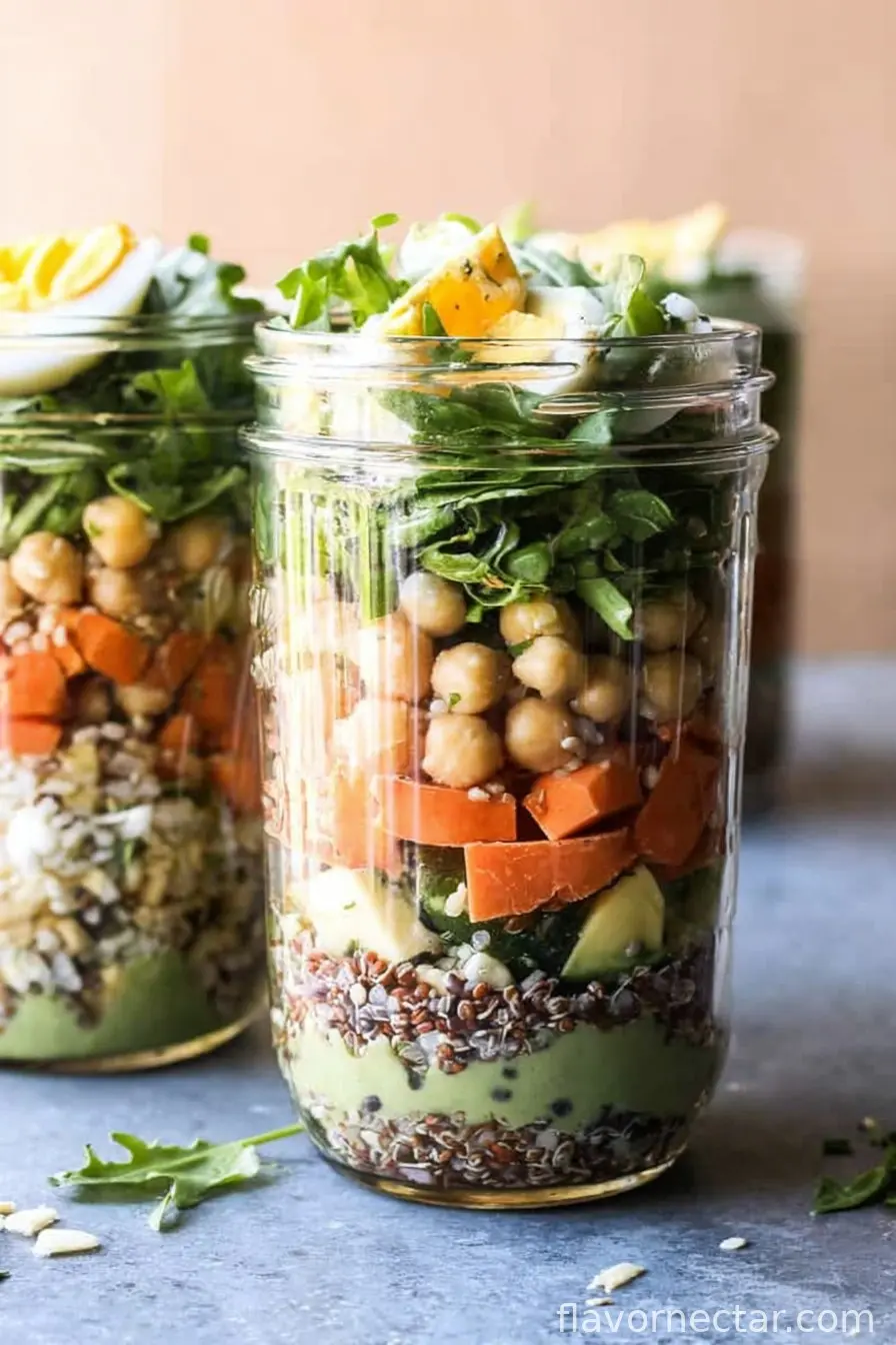 Mediterranean Chickpea and Egg Salad Jars