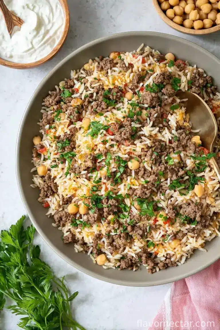 Mediterranean Ground Beef and Rice