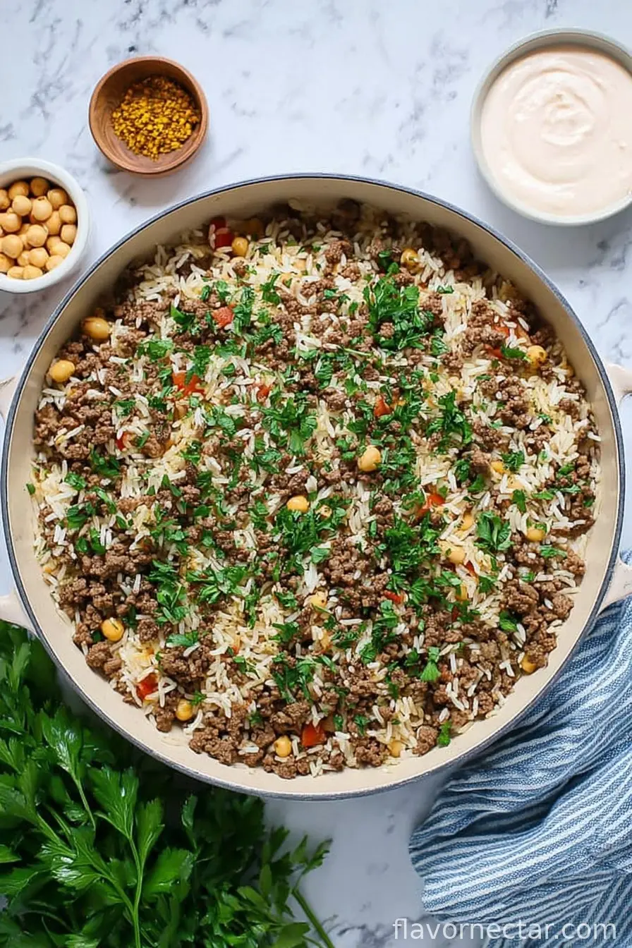 Mediterranean Ground Beef and Rice