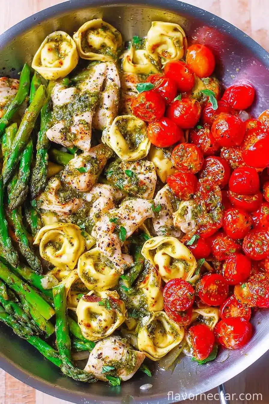 Pesto Chicken Tortellini and Veggies