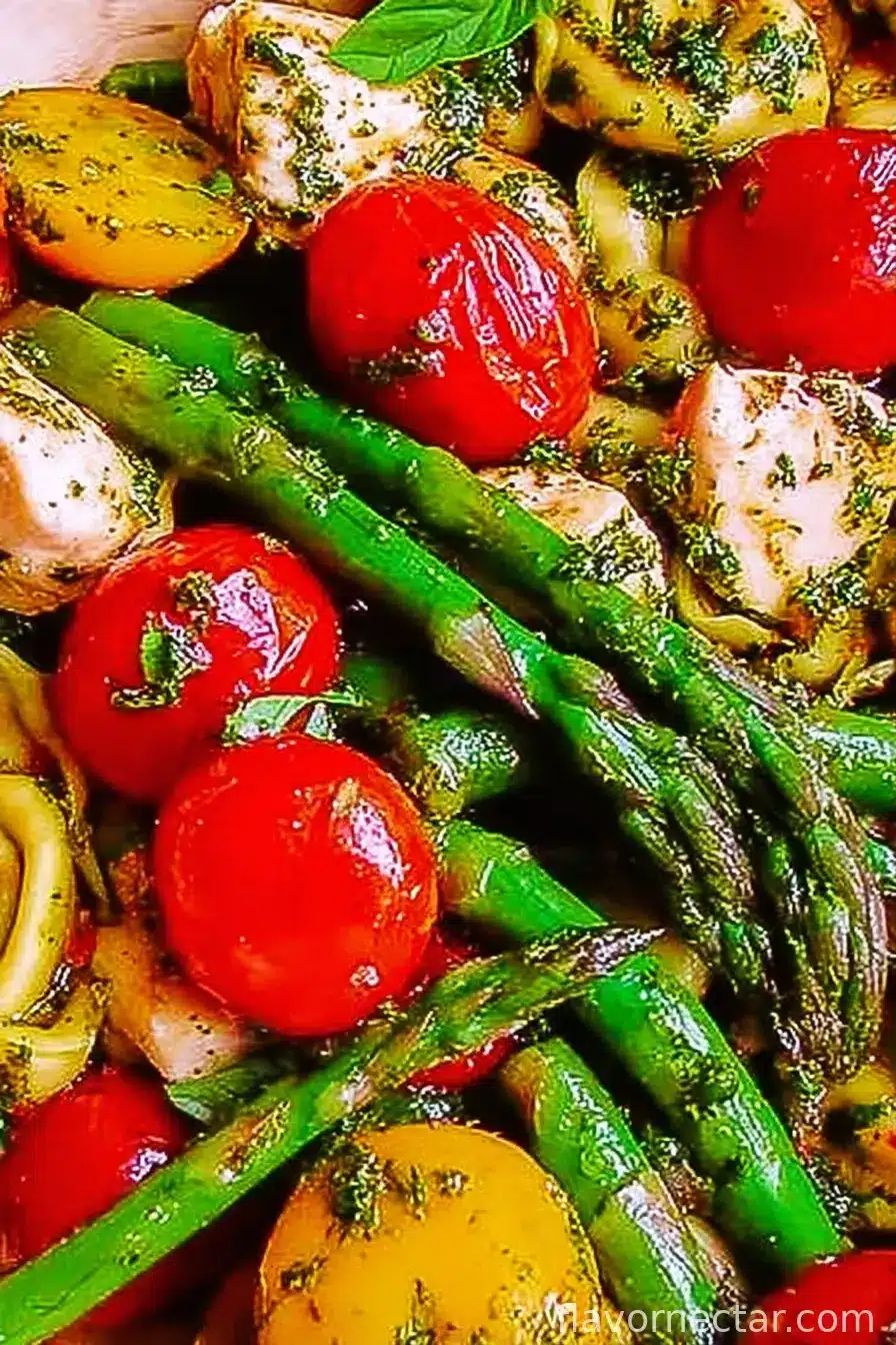 Pesto Chicken Tortellini and Veggies
