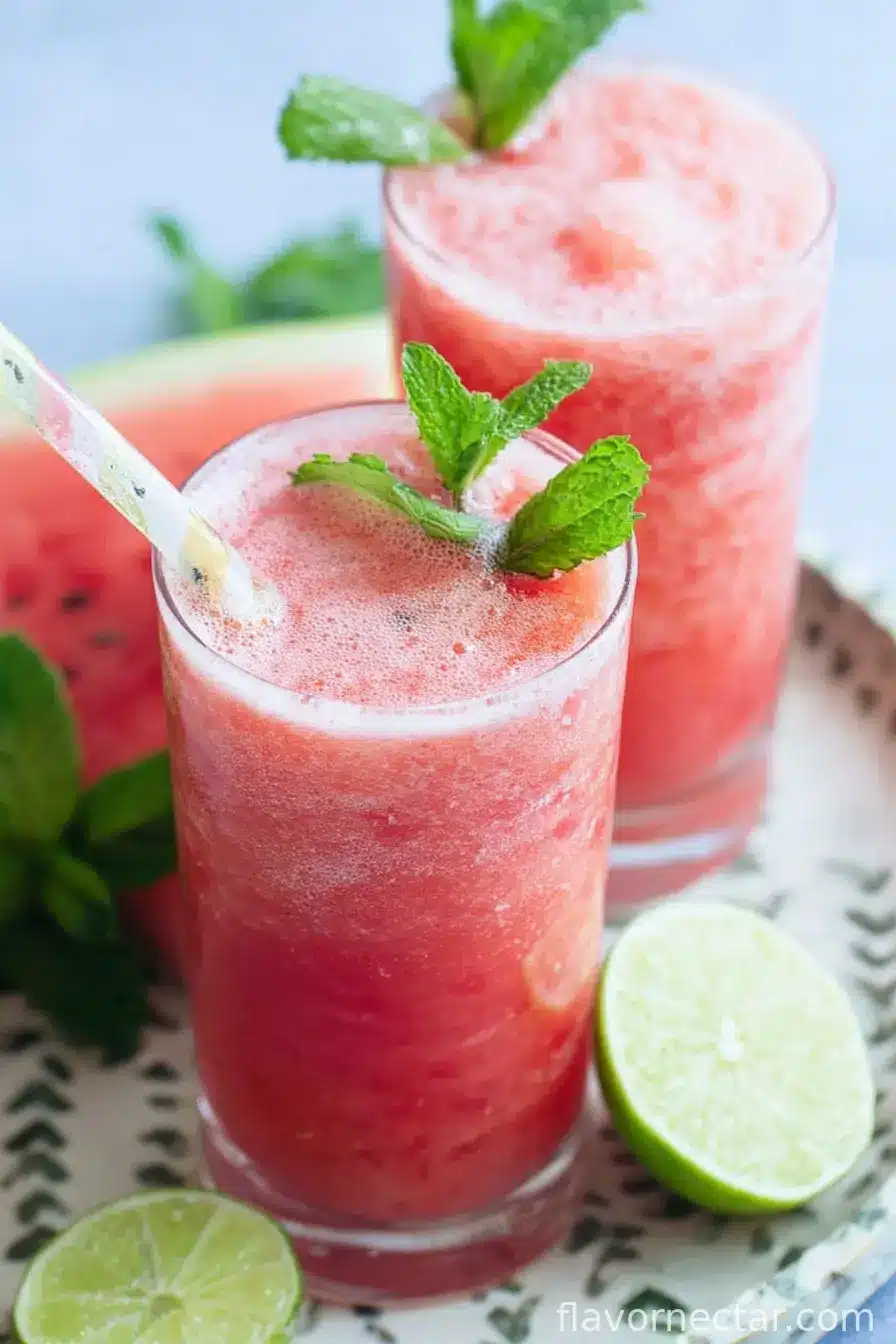 Watermelon Mint Lime Slushies