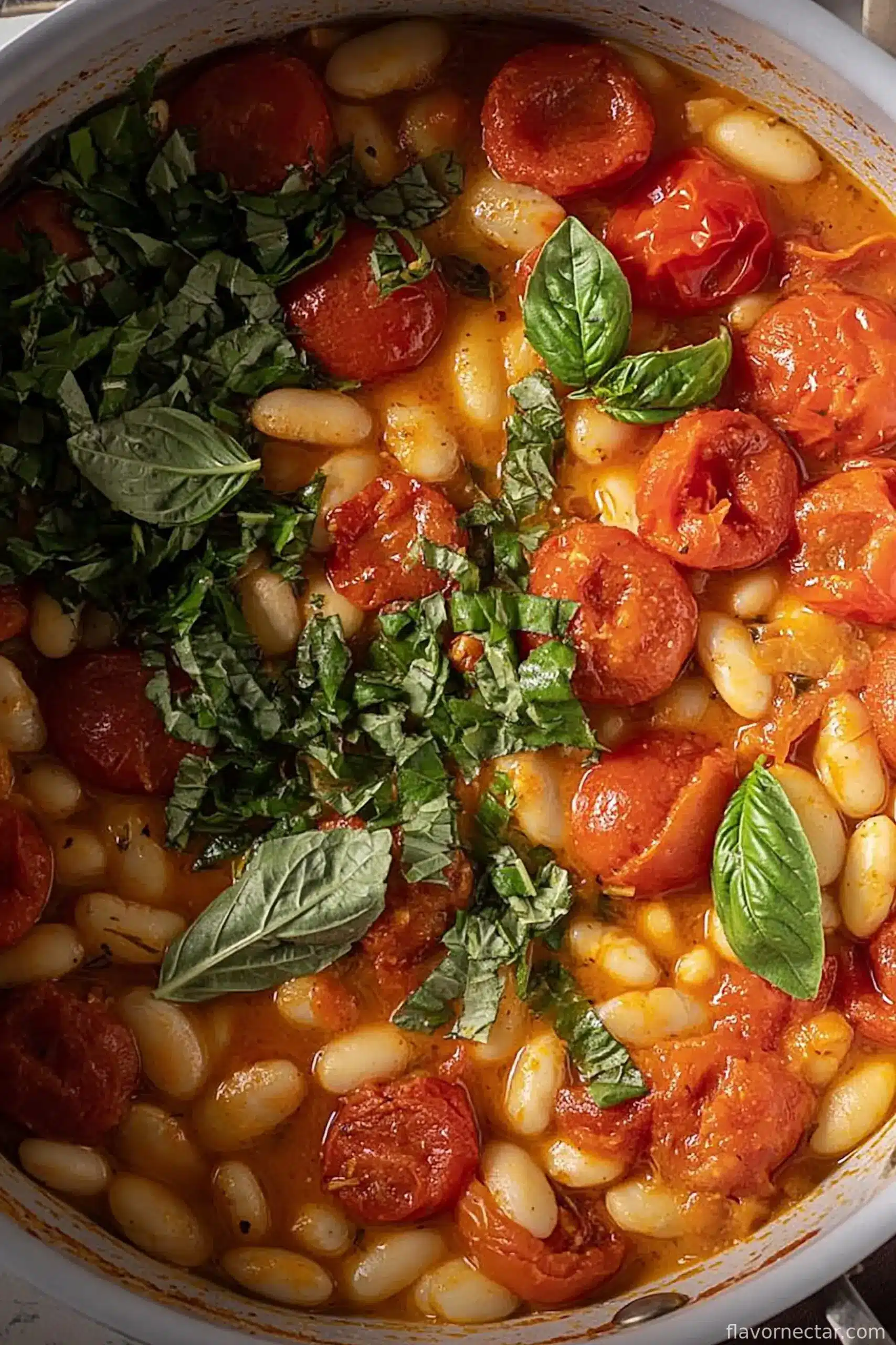 Burst Tomato Basil Butter Beans