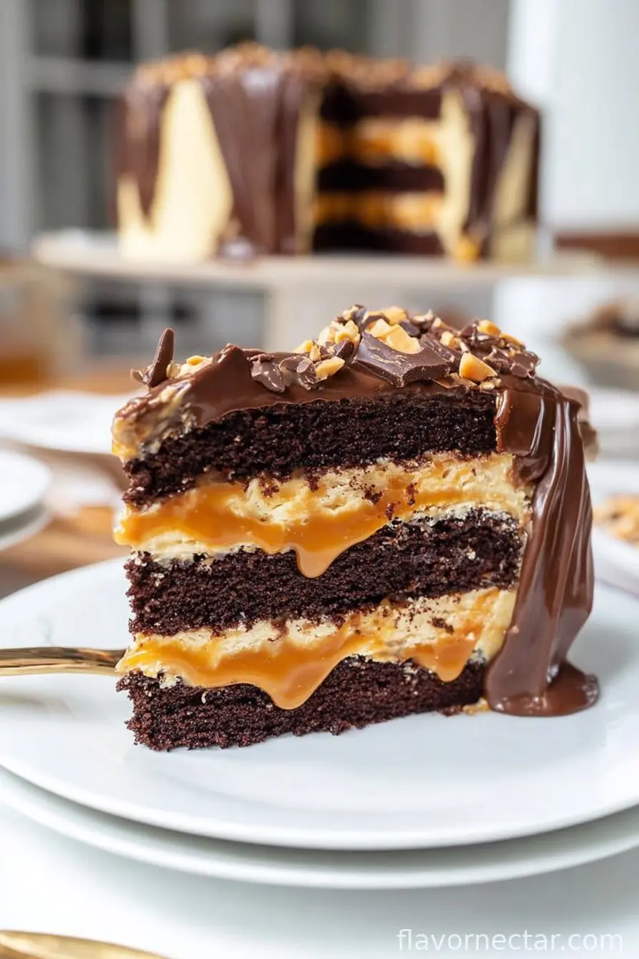 Chocolate Snickers Cake