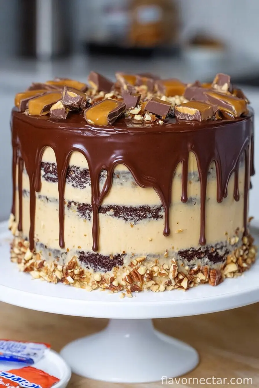 Chocolate Snickers Cake