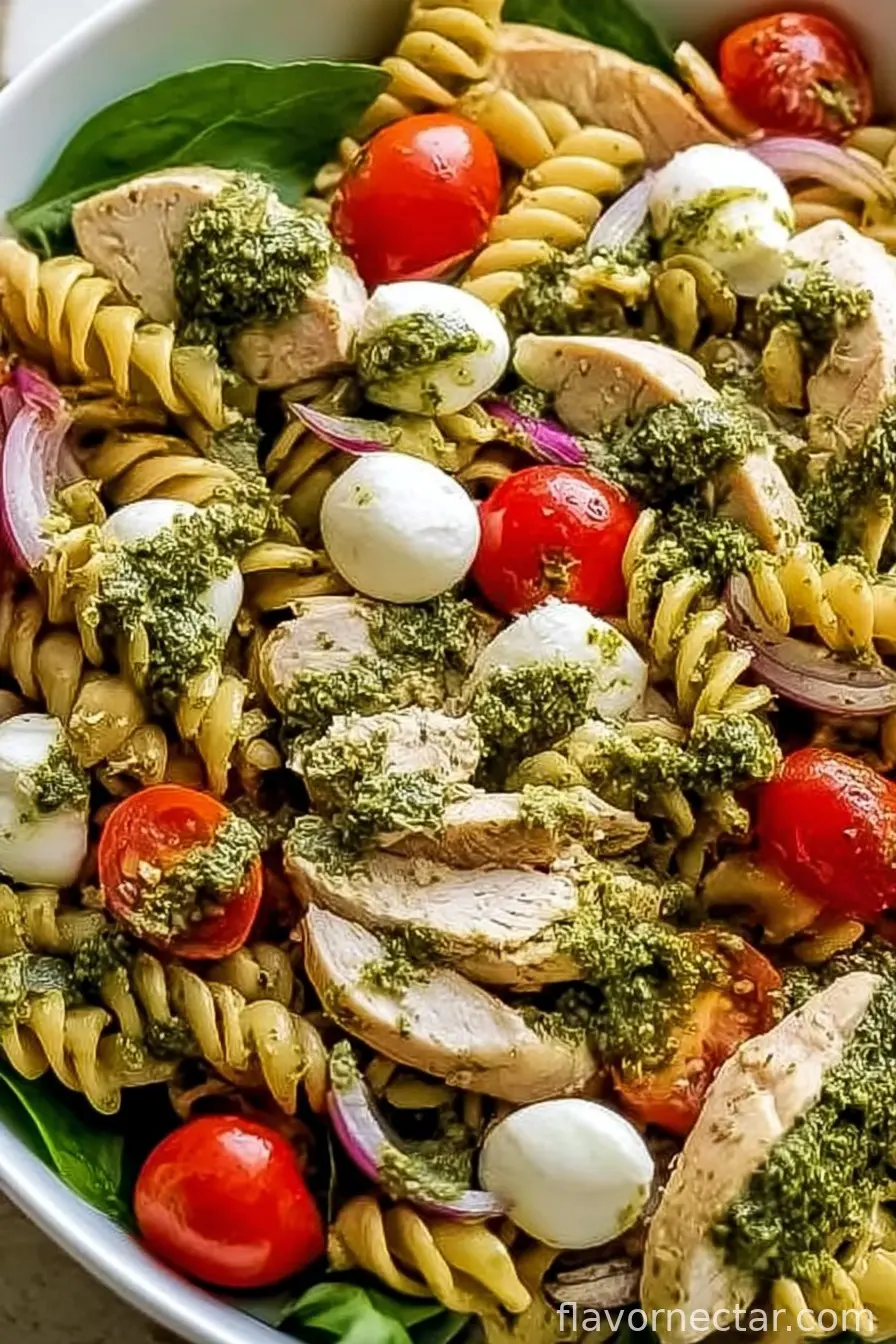 Easy Chicken Pesto Pasta Salad (25-Minutes)